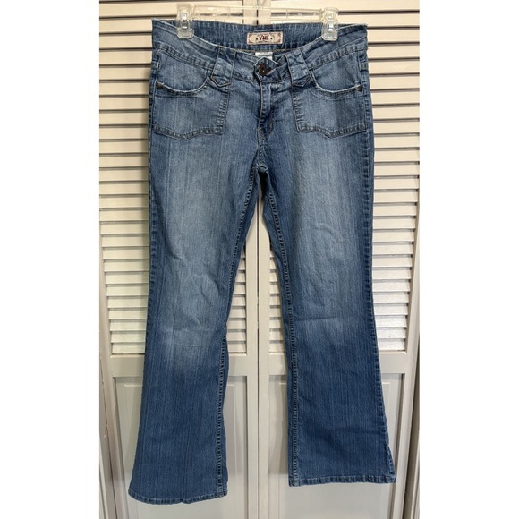 YMI Denim - YMI Flare Denim Jeans Size 11 Mid Rise Zip/Button Pockets Light Wash